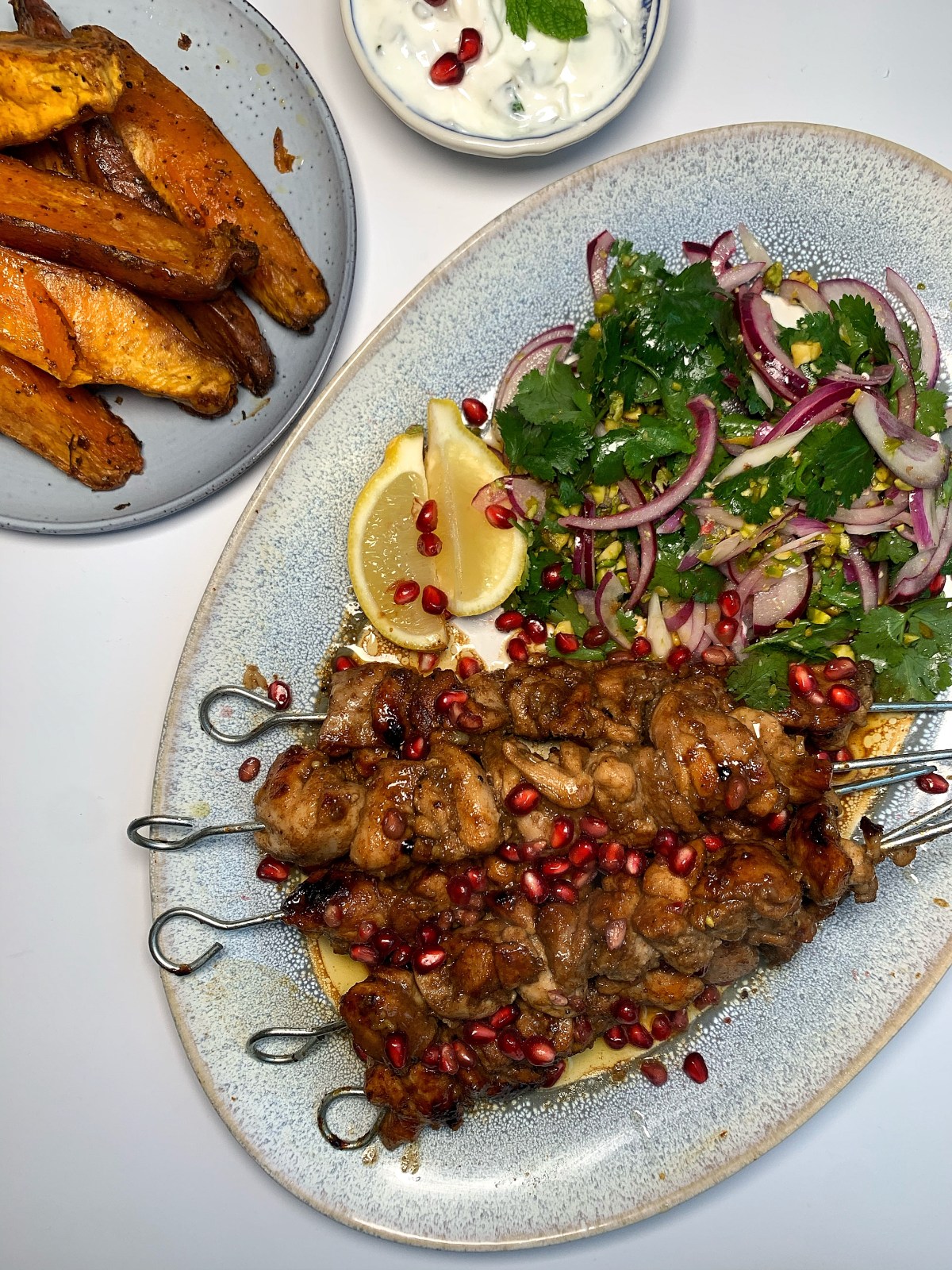 Pomegranate & Honey Glazed Chicken&nbsp;Skewers