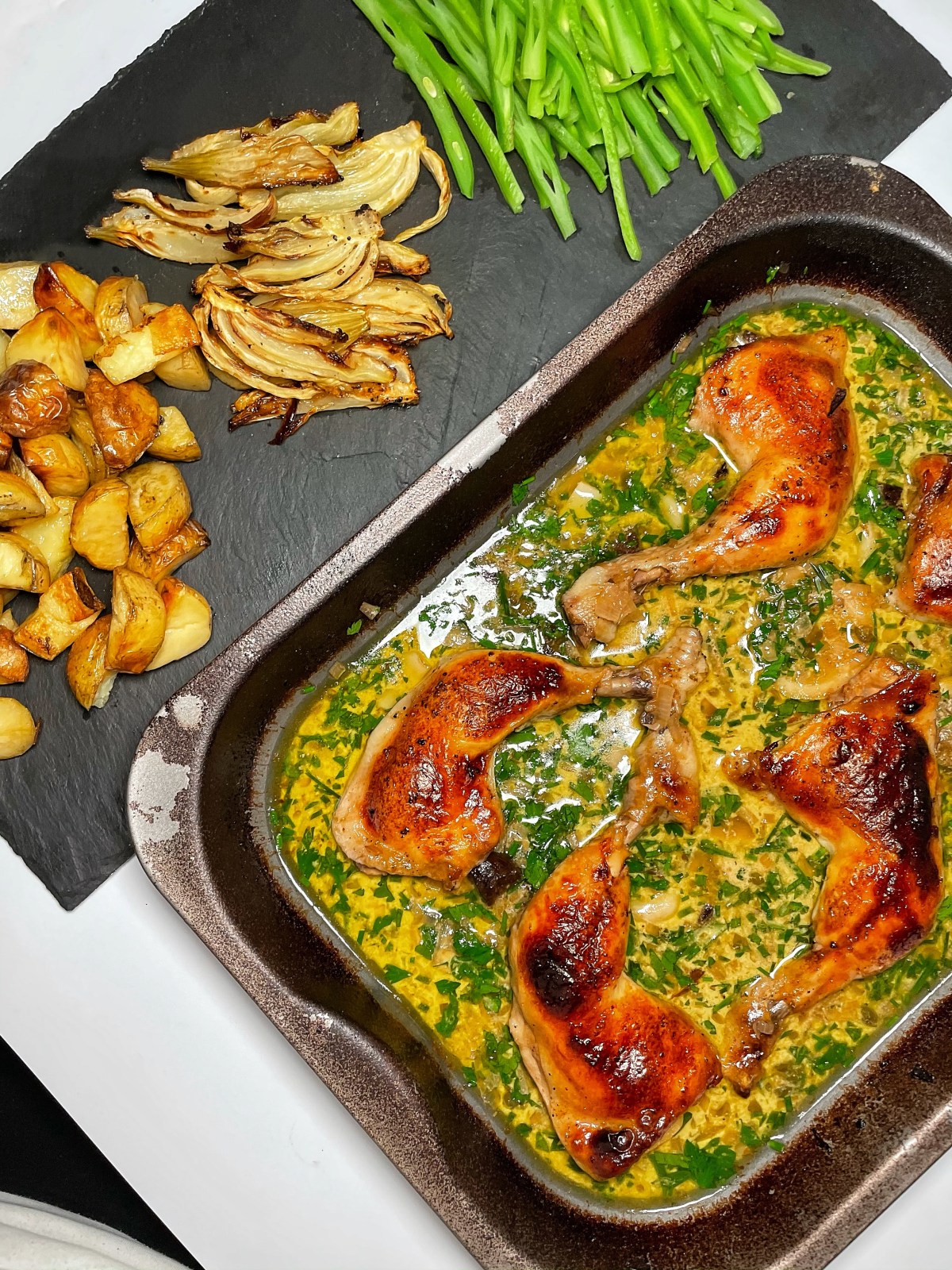 Roast Chicken with a Creamy Black Garlic&nbsp;Sauce