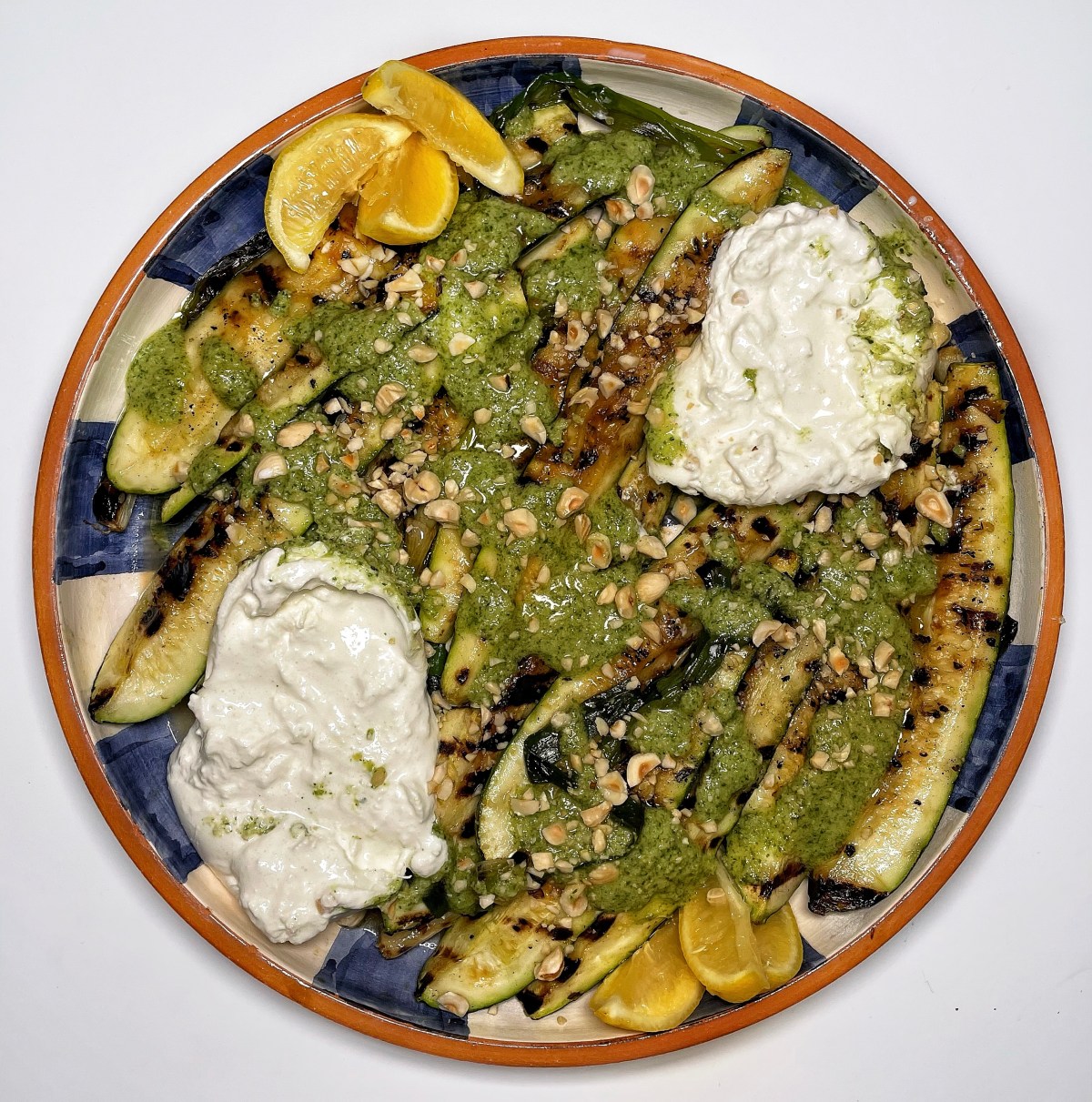 Burrata with Charred Courgettes and Salsa&nbsp;Verde